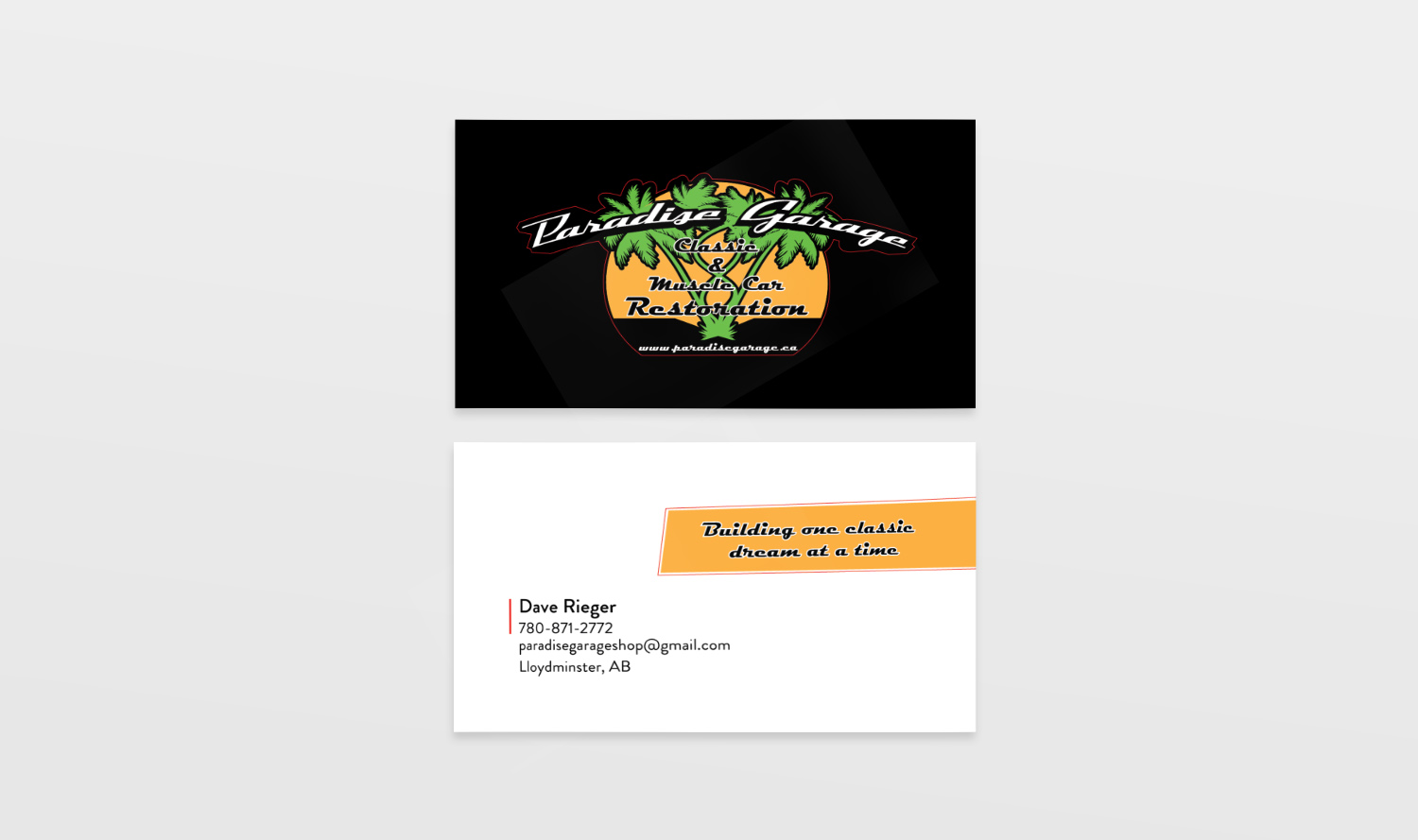 paradise garage business cards